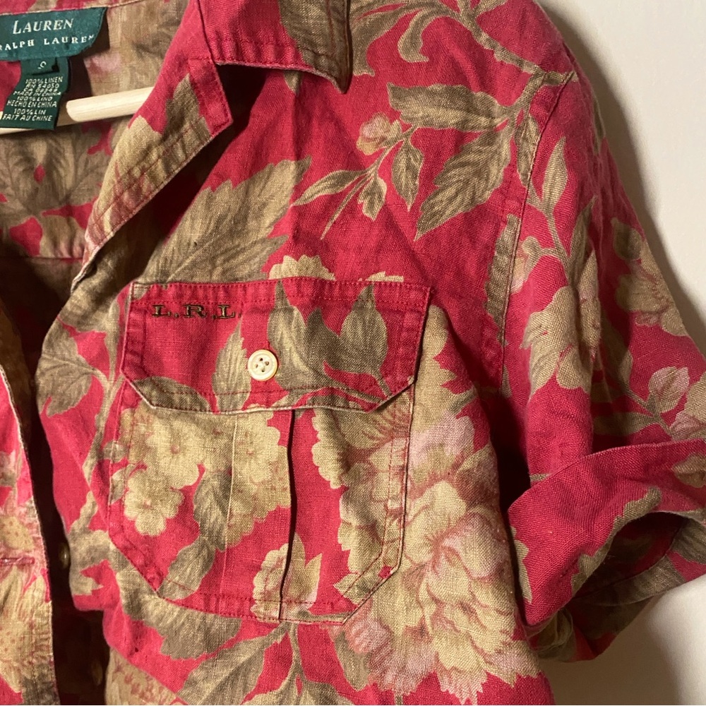 Cropped floral Ralph Lauren button down